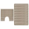 vidaXL Hand-Woven Jute Bathroom Mat Set Fabric Natural and White