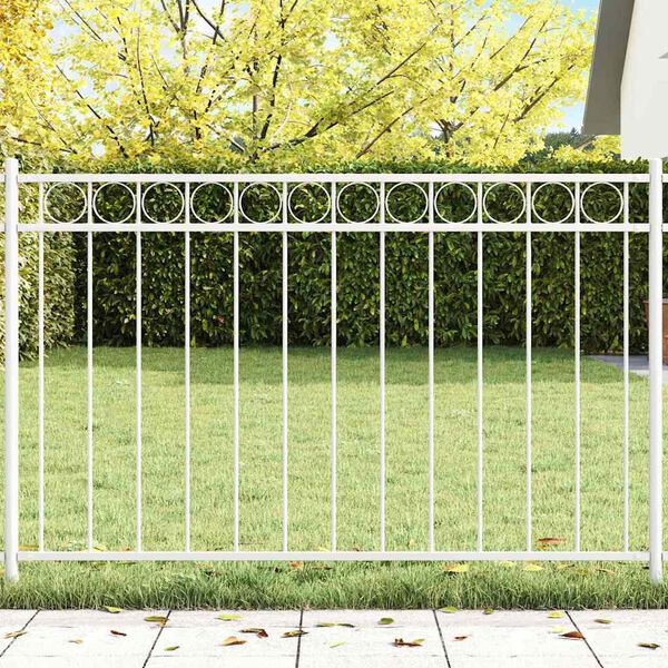 vidaXL Fence Element Assen White 170 x 100 cm Steel