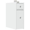 vidaXL Narrow Bathroom Cupboard with Wheels White Engineered Wood