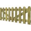 vidaXL Picket Fence Gate 2 pcs Impregnated Wood 300x60 cm