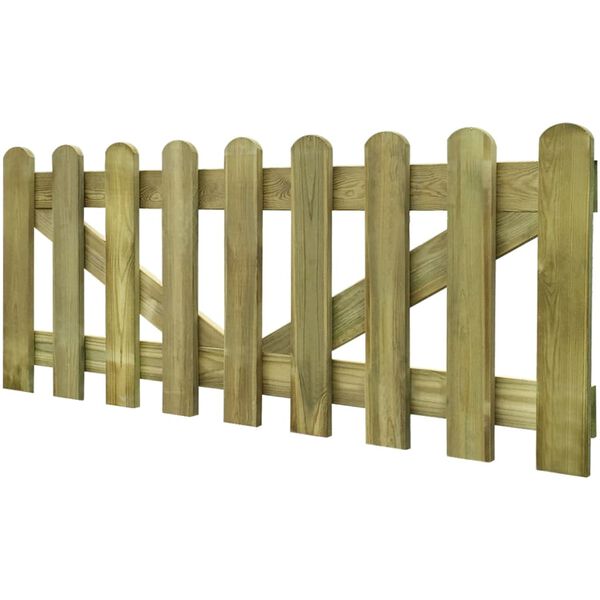 vidaXL Picket Fence Gate 2 pcs Impregnated Wood 300x60 cm