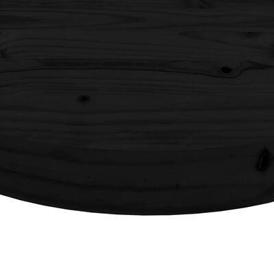 vidaXL Table Top Round Black Ø90x3 cm Solid Wood Pine