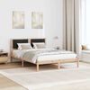 vidaXL Bed Frame with Headboard Black 140 x 200 cm Solid Pine Wood