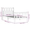 3101138 vidaXL Bed Frame without Mattress Solid Wood 90x200 cm (810067+814124)