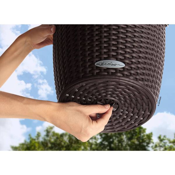 LECHUZA Hanging Planter NIDO Cottage 28 ALL-IN-ONE Mocha