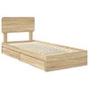 vidaXL Storage Bed with Drawer Sonoma Oak 90 x 200 cm Engineered Wood