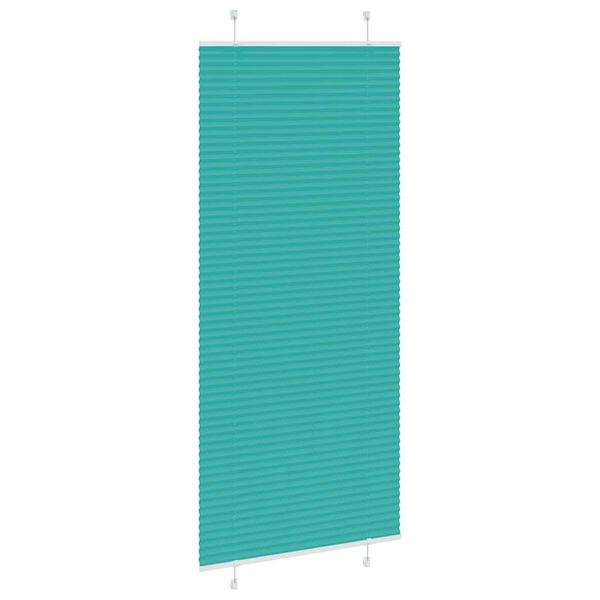 vidaXL Pleated Blind Petrol Green 85x200 cm Fabric Width 84.4 cm Polyester