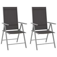 vidaXL Folding Garden Chairs 2 pcs Textilene Black