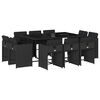 vidaXL Garden Dining Set | Black | PE Rattan | Large | Foldable
