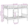 vidaXL Bunk Bed White 90x200 cm Solid Wood Pine