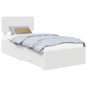 vidaXL Bed Frame with Headboard White 75 x 190 cm Engineered Wood