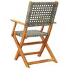 vidaXL Garden Chairs 2 pcs Grey Solid Wood Acacia and Poly Rattan