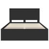 vidaXL Bed Frame with Headboard Black 160 x 200 cm Solid Pine Wood