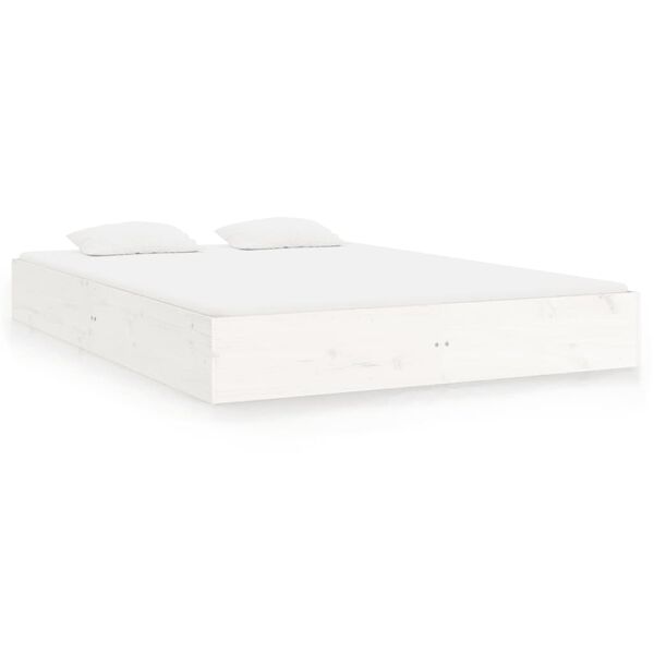 vidaXL Bed Frame without Mattress White Solid Wood 200x200 cm
