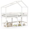 vidaXL Loft Bed with Ladder and Roof without Mattress White 90x190 cm Single