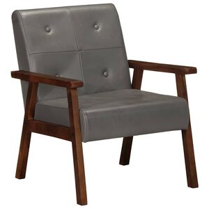 vidaXL Armchair Grey Real Leather