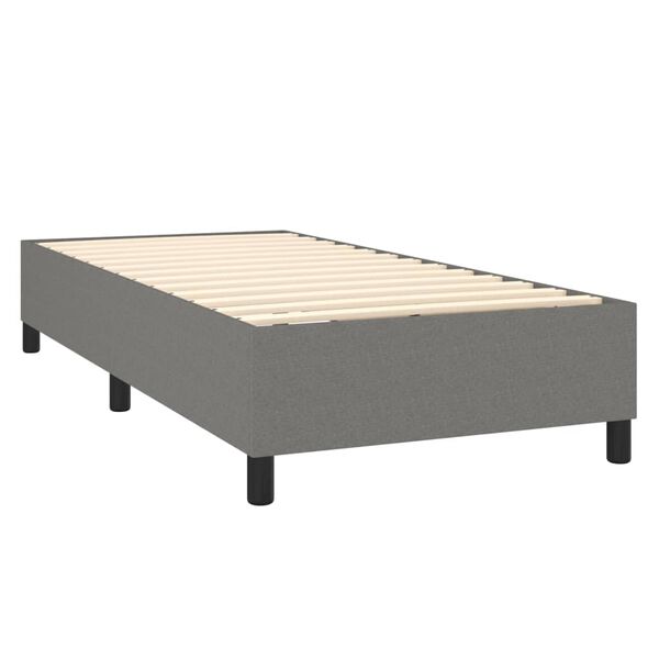 vidaXL Box Spring Bed Frame Dark Grey Single Fabric (UK/IE/FI/NO only)