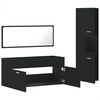 vidaXL 3 Piece Bathroom Furniture Set Black Engineered Wood