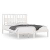 vidaXL Bed Frame without Mattress White Solid Wood 120x200 cm (810013+818561)