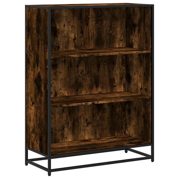 vidaXL Book Cabinet Smoked Oak 80.5x35x107.5 cm Engineered Wood