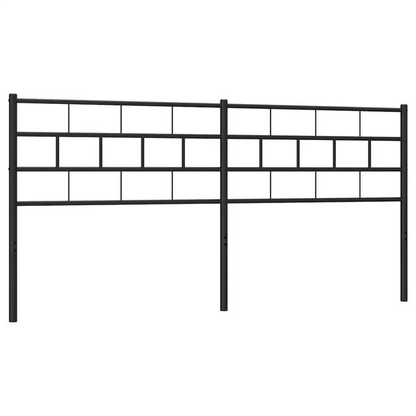 vidaXL Metal Headboard Black 193 cm