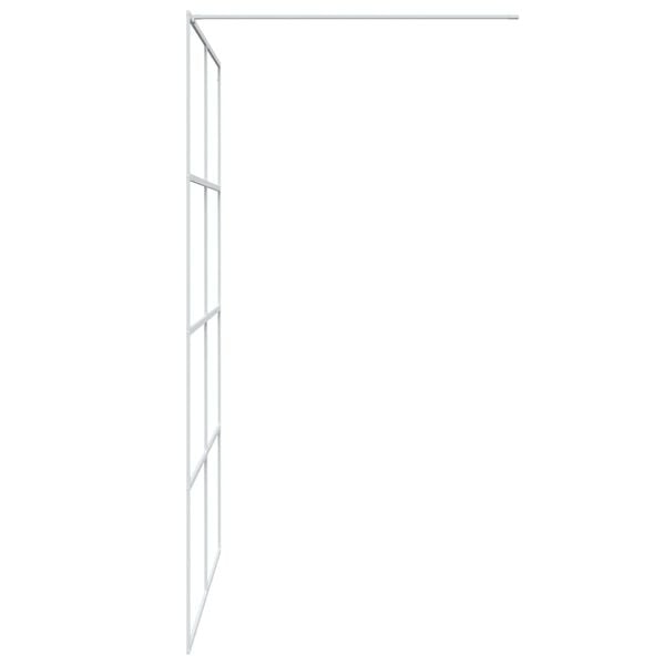vidaXL Walk-in Shower Wall White 140x195 cm Clear ESG Glass
