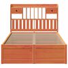 vidaXL Bed Frame without Mattress Wax Brown 120x200 cm Solid Wood Pine