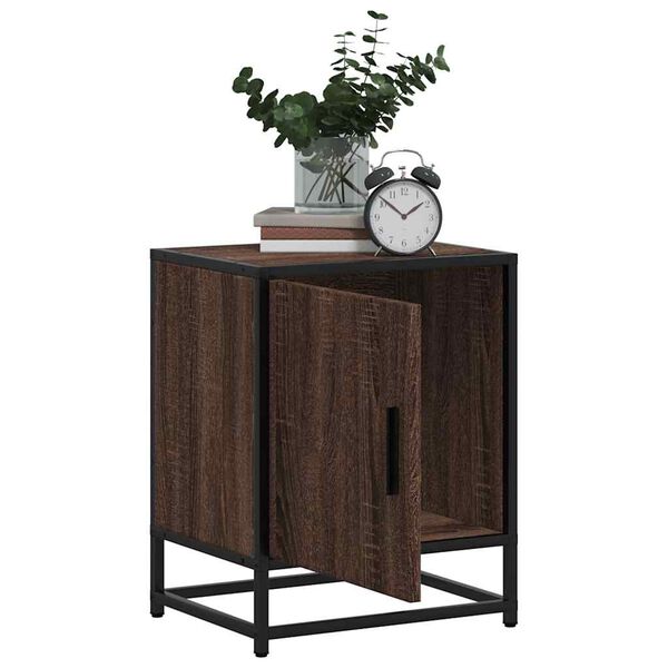 vidaXL Bedside Cabinets 2 pcs Brown Oak 40x31x50 cm Engineered Wood and Metal