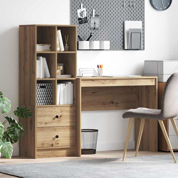 vidaXL Desk with Drawer 2 pcs Artisan Oak