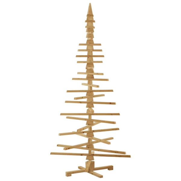 vidaXL Wooden Christmas Tree with Stand Brown 210 cm Solid pine wood