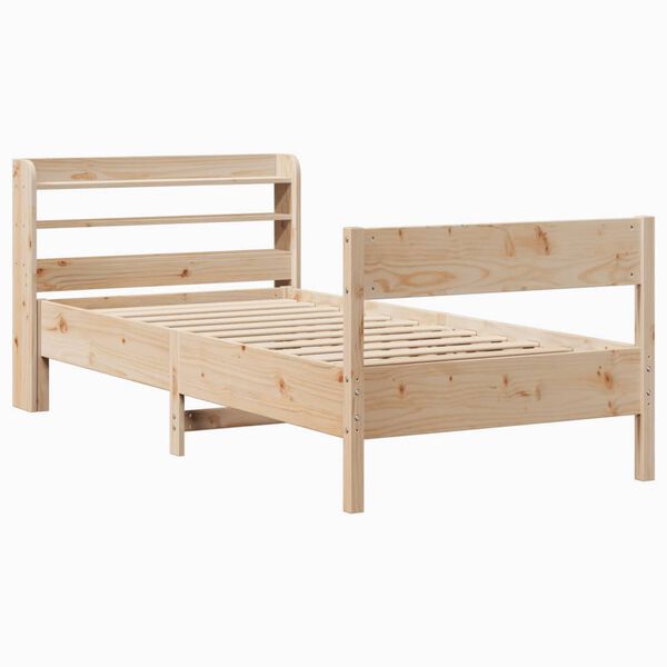 vidaXL Bed Frame without Mattress 75x190 cm Small Single Solid Wood Pine