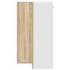 vidaXL Hanging Cabinet with Door Sonoma Oak and White 57 x 57 x 100 cm
