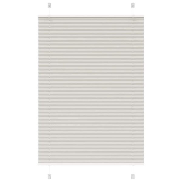 vidaXL Pleated Blind Light Grey 85x100 cm Fabric Width 84.4 cm Polyester