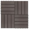 vidaXL Decking Tile 11 pcs Dark Brown 30 x 30 cm WPC
