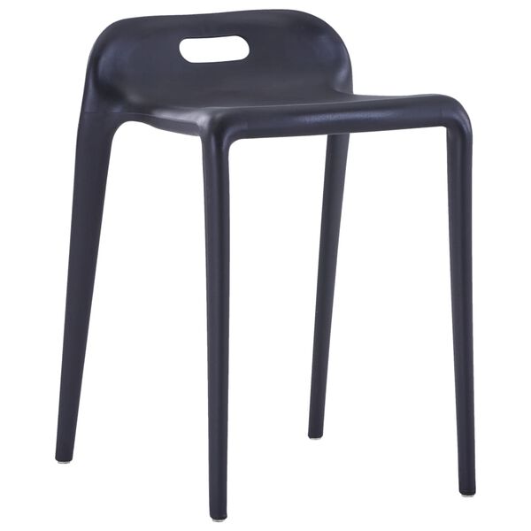 vidaXL Stackable Stools 4 pcs Black Plastic