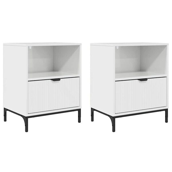 vidaXL Bedside Tables 2 pcs High gloss white 49 x 36 x 61 cm