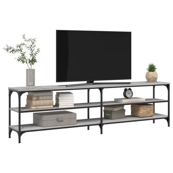 vidaXL TV Cabinet Grey Sonoma 180x30x50 cm Engineered Wood and Metal