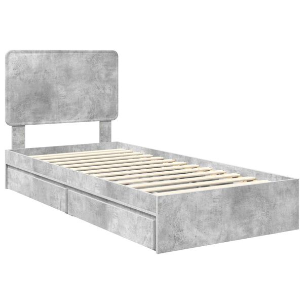 vidaXL Storage Bed Concrete Grey 100 x 200 cm Engineered Wood