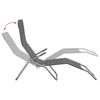 vidaXL Folding Sun Loungers 2 pcs Grey Textilene&Powder-coated Steel