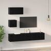 vidaXL TV Cabinet Set Wall-mounted 4 pcs Black Oak Engineered Wood