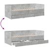 vidaXL Daybed with Drawers without Mattress Concrete Grey 90x200 cm