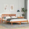 vidaXL Bed Frame with Headboard Wax Brown 120 x 190 cm Solid Pine Wood