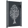 vidaXL Garden Gate Anthracite 100x125 cm Steel Tree Design