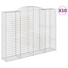 vidaXL Arched Gabion Baskets 10 pcs 300x50x220/240 cm Galvanised Iron