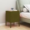 vidaXL Nightstand Olive Green 35x35x51 cm Steel