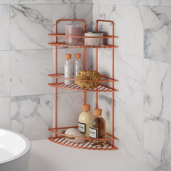 Metaltex 3-tier Corner Douche Rack Copper