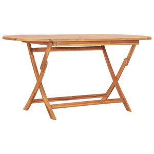 vidaXL Folding Garden Table 160x80x75 cm Solid Teak Wood