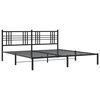 vidaXL Metal Bed Frame without Mattress with Headboard Black 193x203cm