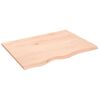 vidaXL Table Top 80x60x2 cm Untreated Solid Wood Oak