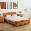 vidaXL Bed Frame with Cabinets Solid Acacia Wood Brown 140x200 cm
